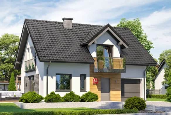 Wizualizacja domu przy Alabastrowej 19: nowoczesny projekt 130m2