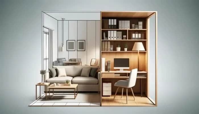 Jak wydzielić biuro w salonie: 7 praktycznych sposobów