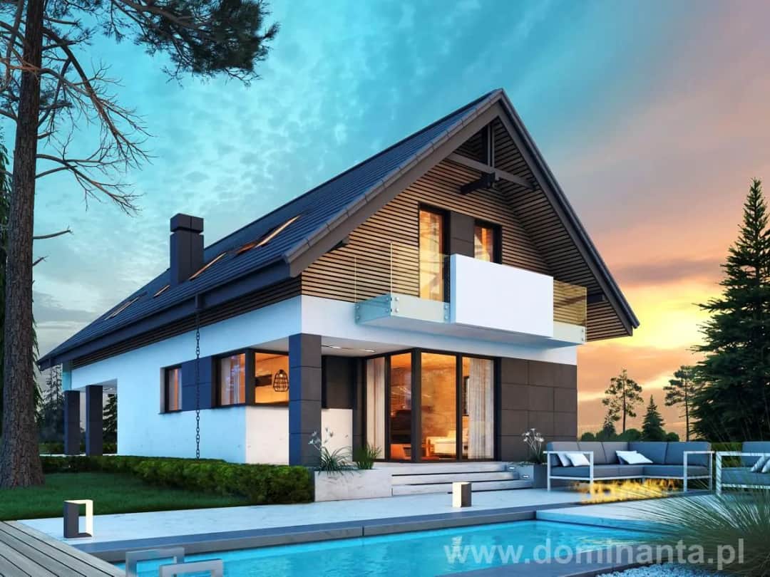 Projekt Szach 2G: Nowoczesny dom dla rodziny na wąską działkę